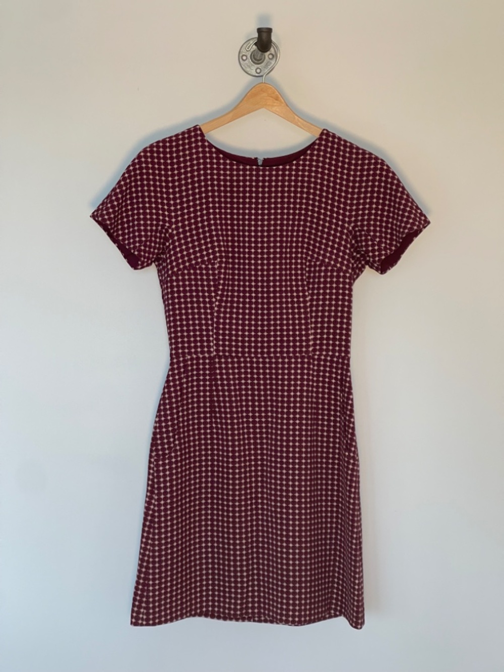 French Connection Burgundy Floral Mini Dress Sz 2